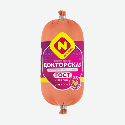 Колбаса вар. 400г "Докторская" ГОСТ (Ост) 60 сут.