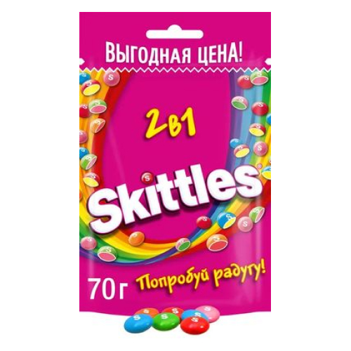 Драже "Skittles" 70г в глазури 2в1
