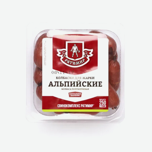 Колбаски п/к 250г "Альпийские традиции" для жарки (Ратимир)