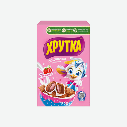 Подушечки Хрутка 220г к/у Клубничные