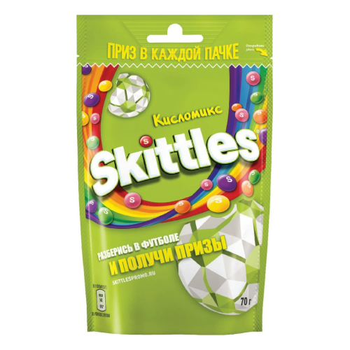 Драже "Skittles" 70г в глазури Кисломикс