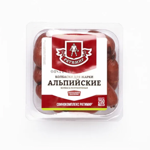 Колбаски п/к 250г "Альпийские традиции" для жарки (Ратимир)