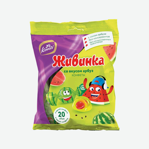 Конфеты (Конти) 250г пак "Живинка" Арбуз