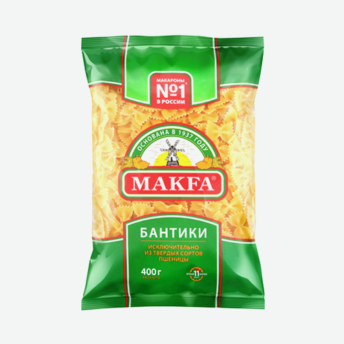 Мак. изделия (Макфа) 400г пак Бантики