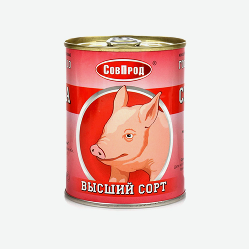 Свинина тушеная 338г в/с ж/б (ключ) ГОСТ (СовПрод)