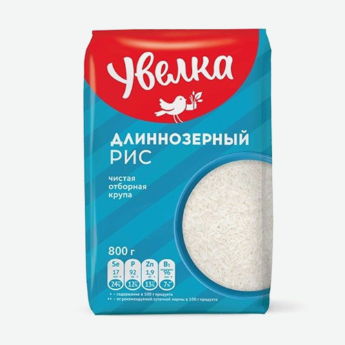 Крупа рис 800г пак длинозерный (267) (Увелка)
