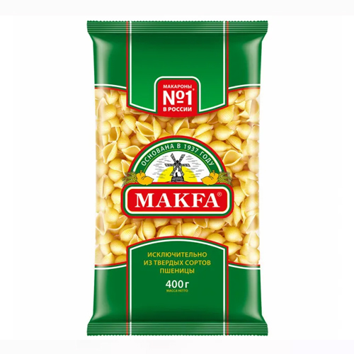 Мак. изделия (Макфа) 400г пак Ракушки