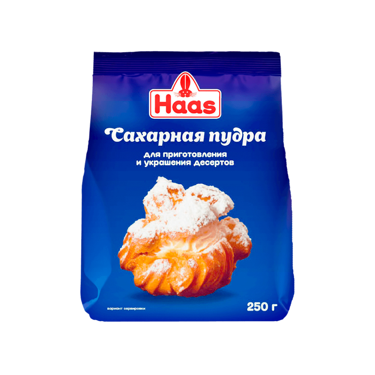 Сахарная пудра 250г пак (Хаас)