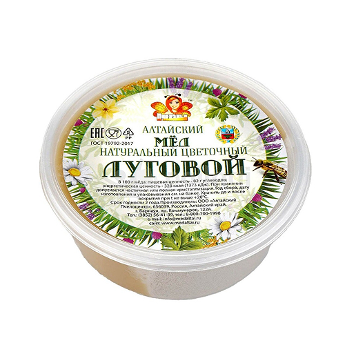 Мед Цветочный 150г пл/б Луговой (Пчеланья)