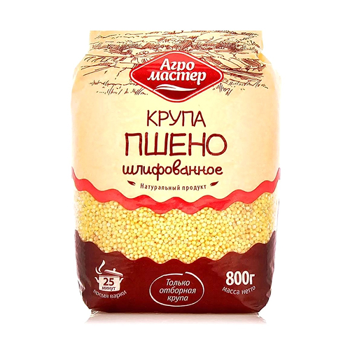 Крупа пшено 800г пак (АгроМастер)