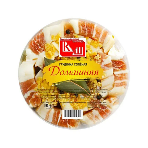 Грудинка Домашняя (нарезка) банка 160г (КуШ) 180сут.