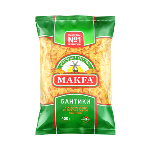 Мак. изделия (Макфа) 400г пак Бантики