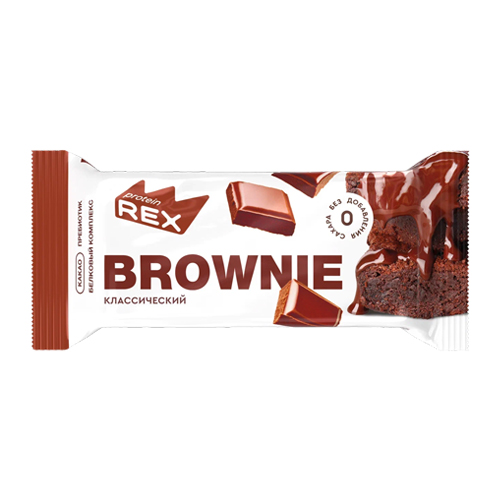 Пирожное протеиновое 50г Брауни Классическое (ProteinRex)