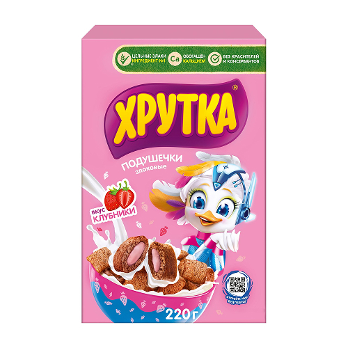 Подушечки Хрутка 220г к/у Клубничные